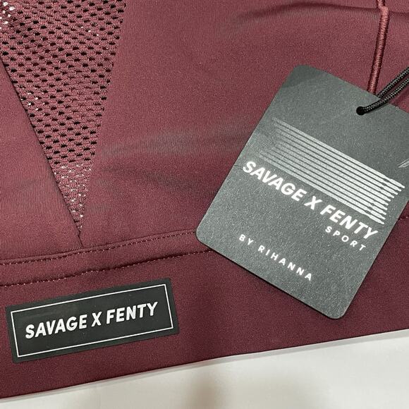 Savage X Fenty RACER X SPORTS BRA Size L Wine Night Purple Medium Impact NEW - Picture 4 of 10